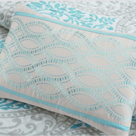 cxmicrotex White Blue Medailón Prešívaný OBLIEC NA VANKÚŠ